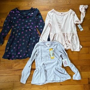 Girls' Long Sleeve Peplum Tops - Set of 3
